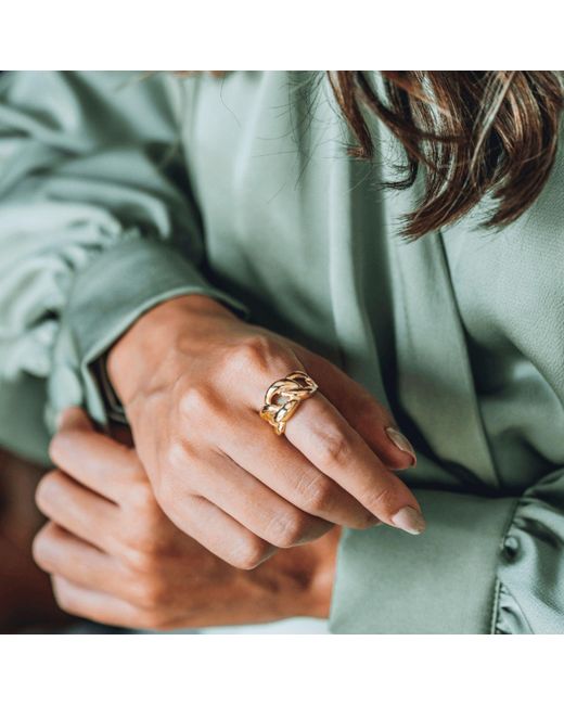 LINYA JEWELLERY Metallic Chain Ring