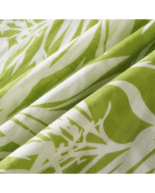 Smart and Joy Green Midi Cotton Skirt With Leaf Print