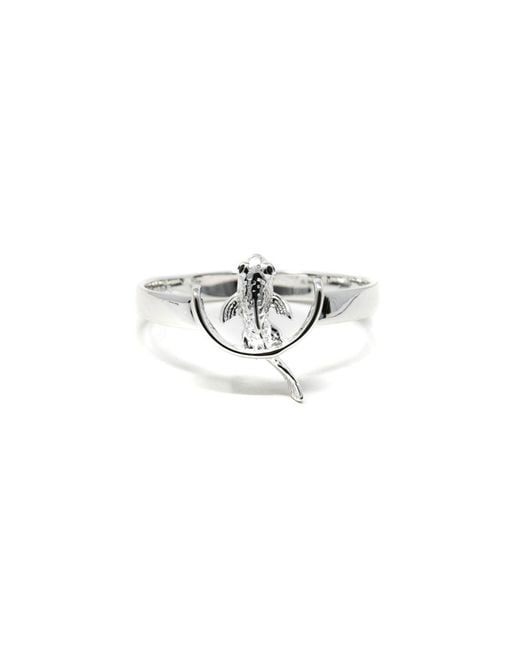 NASI SILVER Metallic Neshama Fish Ring