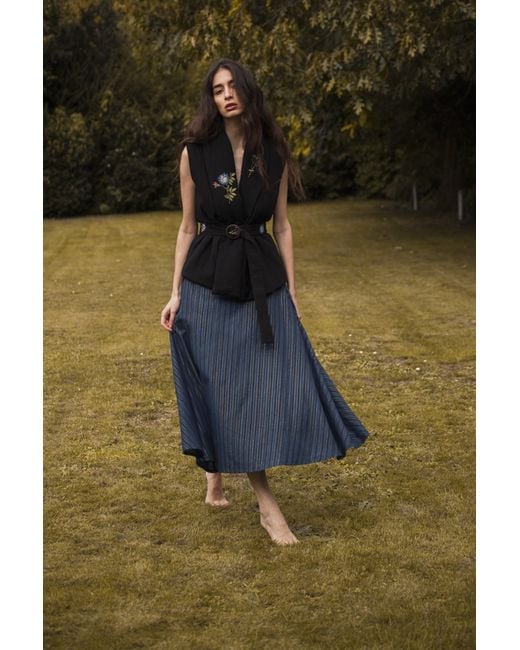 Em & Shi Blue Athena Lurex Skirt