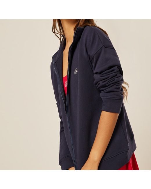 Be Athletica Blue Varsity Athletica Full-Zip Sweatshirt
