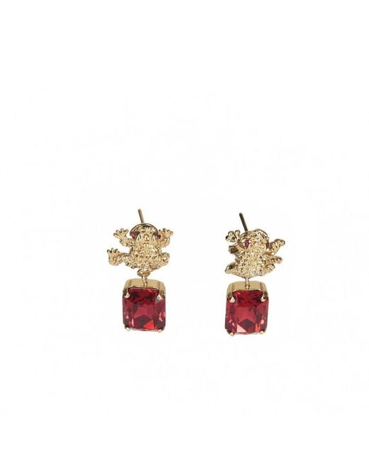 Addicted White Armonia Chadelier Earrings Plated With Ruby Crystal