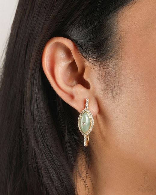 The Jewelz Metallic Aventurine Hoop Earrings
