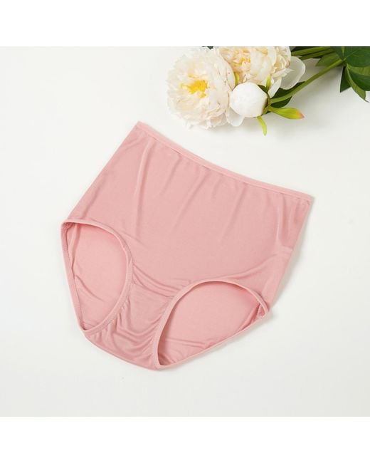 Soft Strokes Silk Pink Set Of Two Knitted Silk Mid Rise French Cut Pantie Shimmer Collection