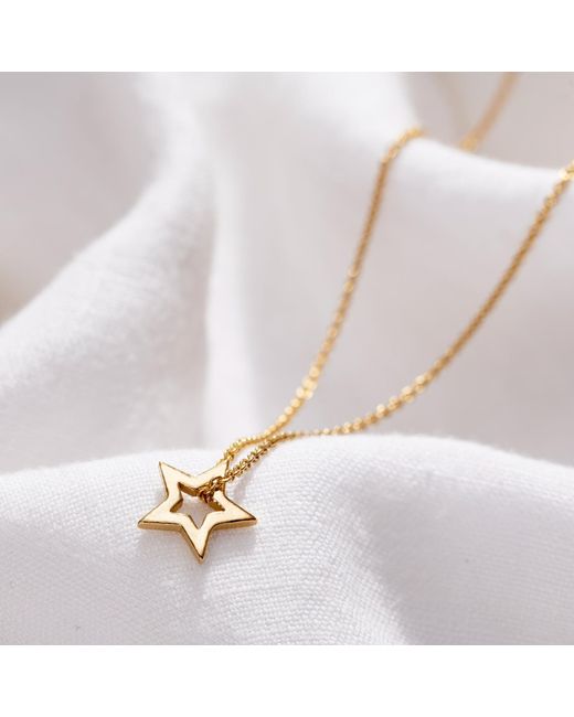Posh Totty Designs Metallic Plated Small Open Star Charm Necklace