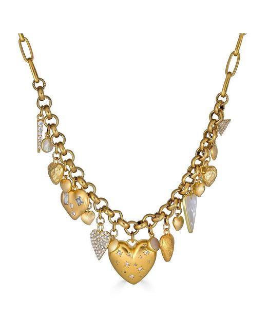 Loni Paul Jewelry Metallic Full Heart Charm Necklace