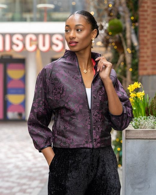 Lioness by Tf Purple Flowered Jacket