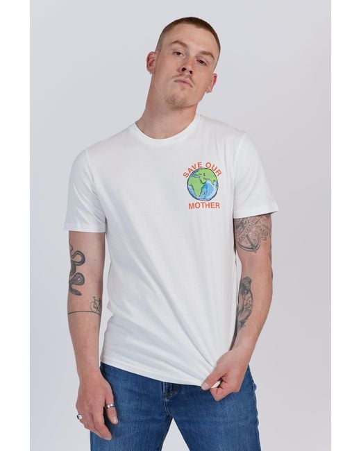 Boutique Kaotique White Save Our Mother Organic Cotton T-Shirt