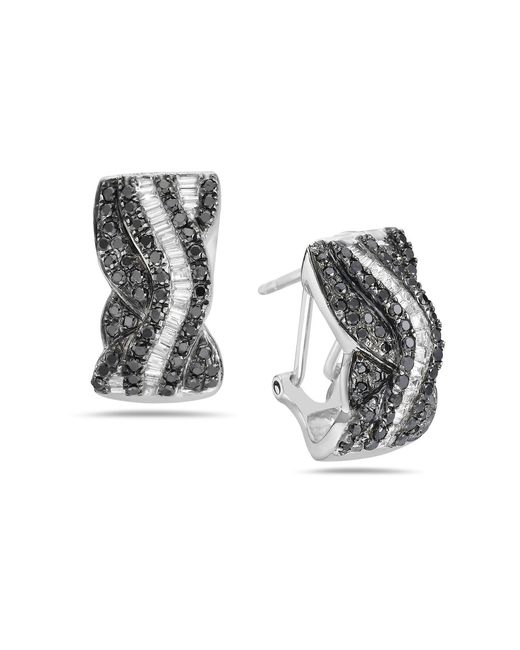 Artisan Metallic Diamond Wave Huggie Earrings