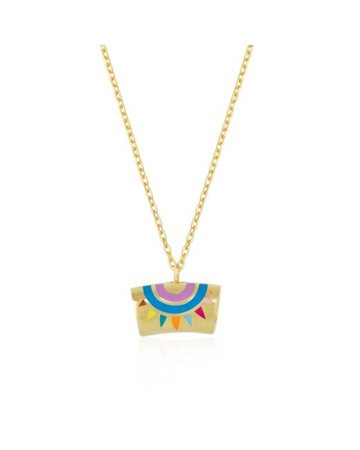 Spero London Metallic Enamel Mystic Sterling Pendant Necklace