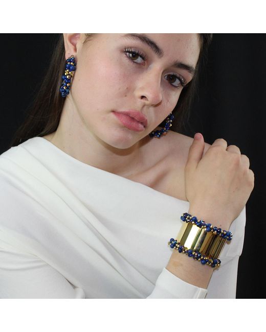 PINAR OZEVLAT Blue Cluster Bangle Sapphire