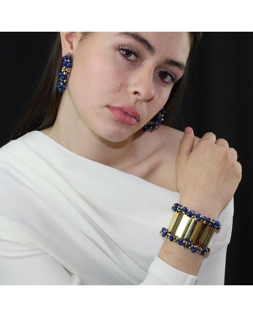 PINAR OZEVLAT Blue Cluster Bangle Sapphire