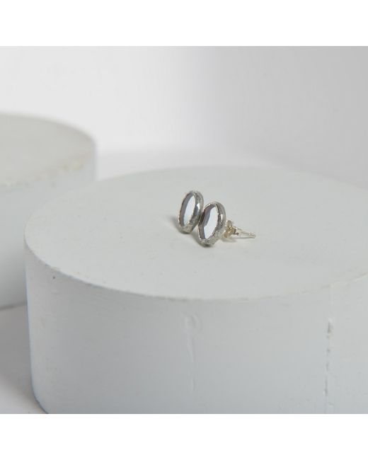 Laura Daili Metallic Moon Tiny Mirror Earrings