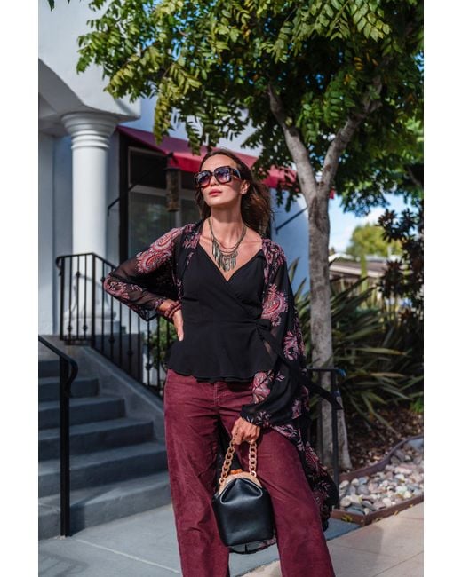 Jennafer Grace Black Vera Paisley Kimono