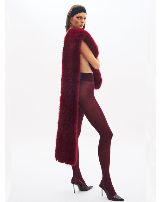 Miss Circle New York Purple Jazmin Burgundy Multi-Wear Faux Fur Scarf