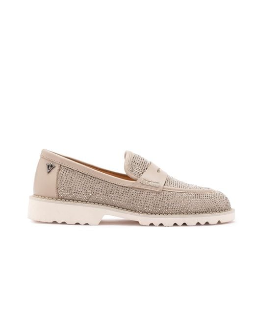 Ilvi Pink Neutrals Ekala Mink Suede Leather Loafer With Stones