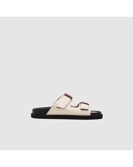 Ilvi Brown Neutrals Ettore Cream Leather Slipper for men