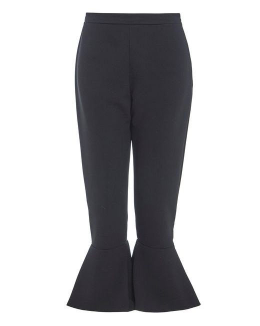 Sarvin Blue Frill Hem Trousers