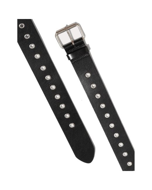 Stuart Trevor Black Rockstar Ringo Heavy Duty Eyelets Leather Belt