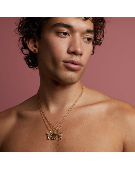 Kasun Metallic Solid B Initial Necklace With Mother Of Pearl