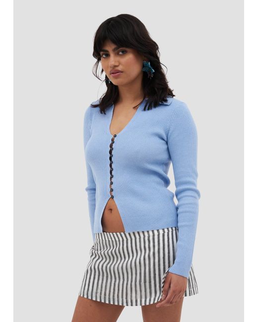 Manuela Cabrales Gray Heliconia Block Print Mini Skort