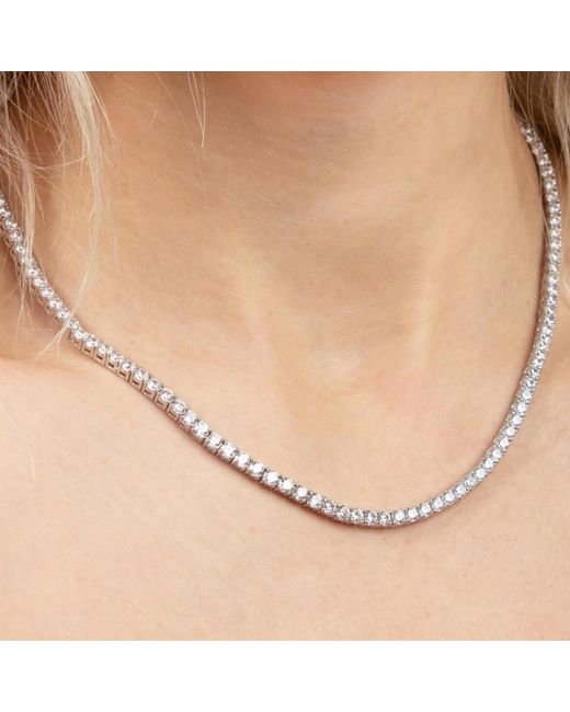 Spero London Metallic Sterling Large Tennis Necklace & Bracelet Set