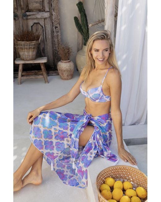 Sophia Alexia Blue Orchid Paradise Fiji Bralette Bikini Top