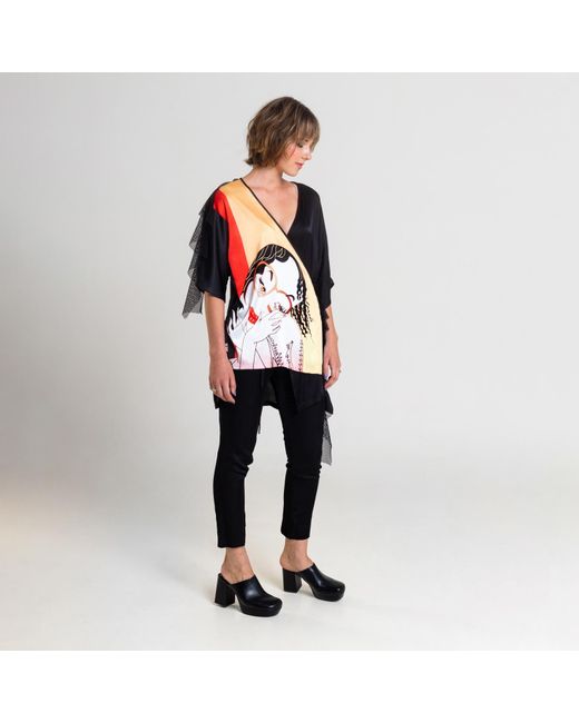 ARTISTA Black Anni Printed Kimono