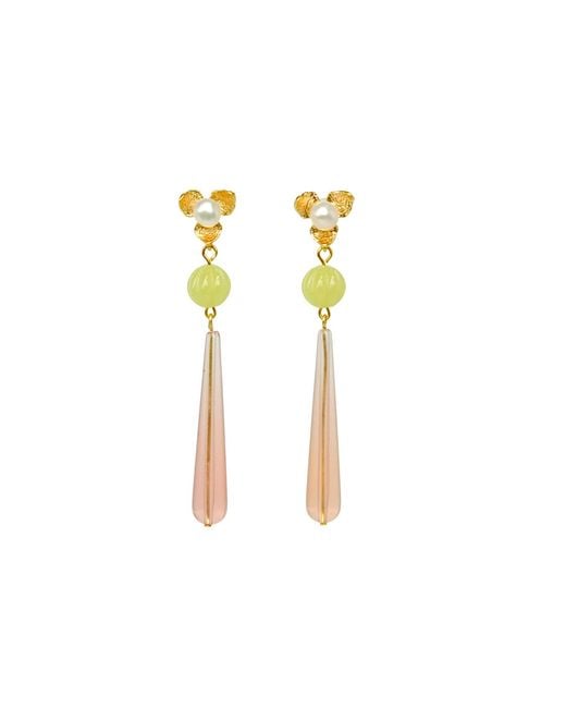 Malolo Jewelry Yellow Petal Mist Earrings
