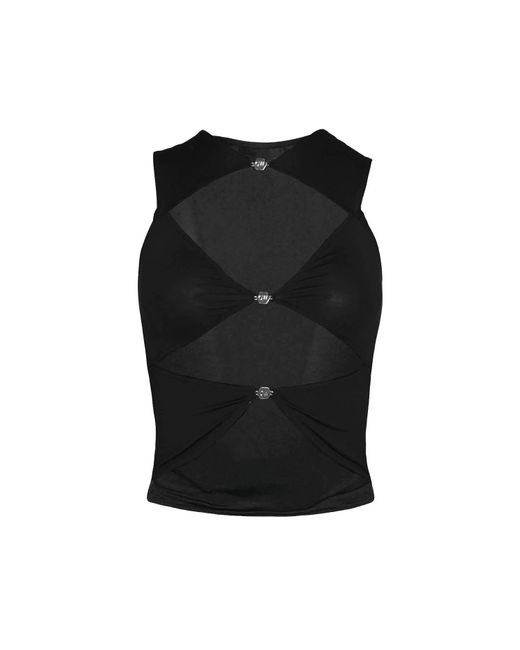 OW Collection Black Chiara Top With Cut Out Details