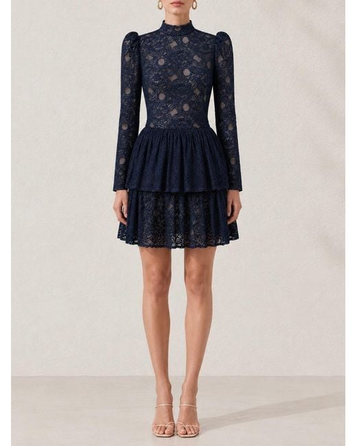 Mandarano Blue Siena Lace Dress