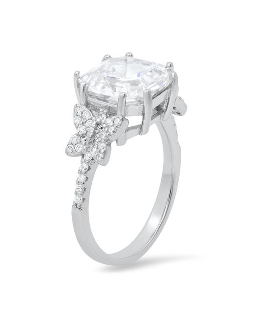 Kylie Harper Metallic Asscher Cut Diamond Cz Butterfly Ring