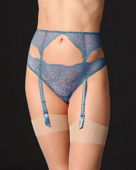 Journelle Blue Allegra Suspender Belt Parisian