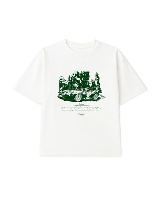 Éclectique Green Jaguar Graphic T-Shirt With D-Type Race Car for men