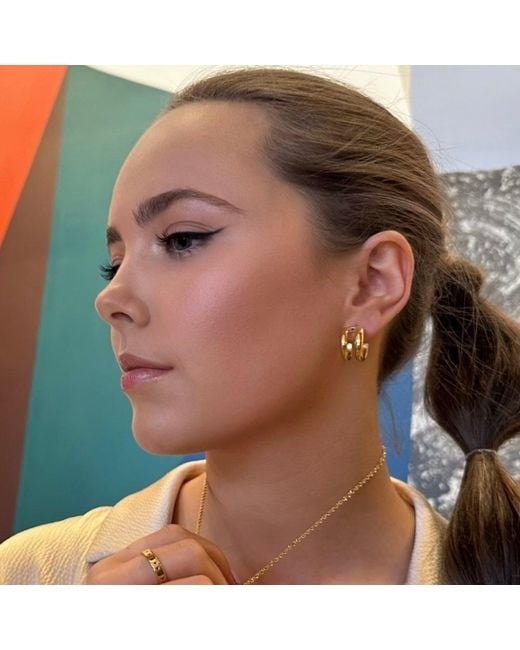 Evie Jewelry Metallic City Street Waterproof Hoop Earrings