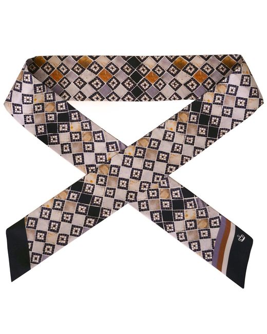 Kueen Brown Silk Scarf