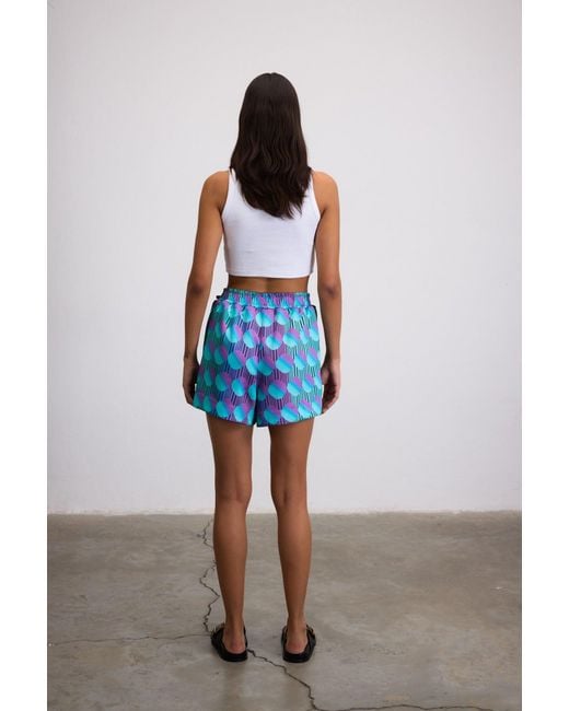 Je Te Veux Blue Jett Polka Dot Shorts With Bow Detail