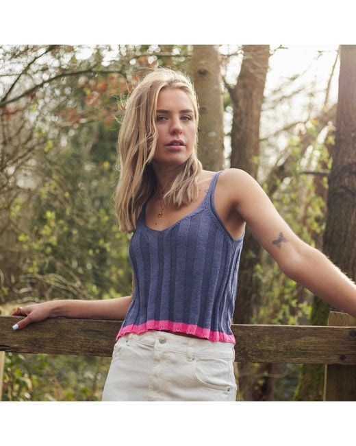 Cara & The Sky Blue Jodie Ribbed Knitted Cami Vest