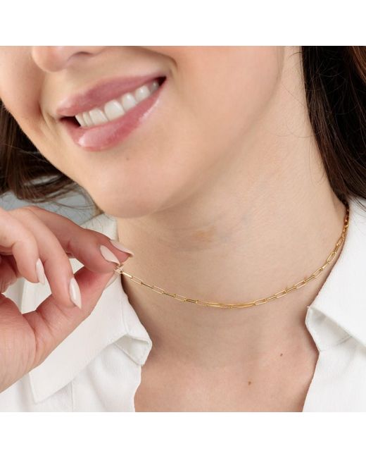 Lily Charmed Metallic Plated Box Link Chain Necklace