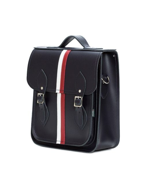 Zatchels Blue Handmade Leather City Backpack Plus