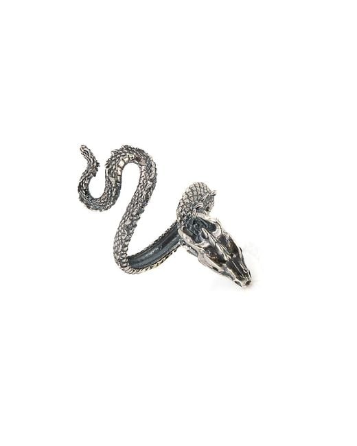 Ebru Jewelry Metallic Sterling Rebirth Snake Ring