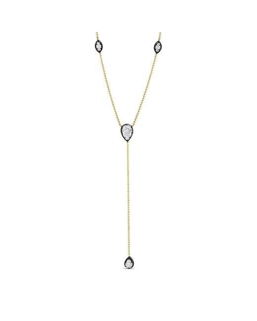 SHYMI Metallic Pear & Marquise Station Lariat Necklace