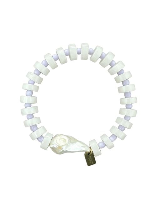 Christina Greene Metallic Daydream Baroque Pearl Beaded Bracelet