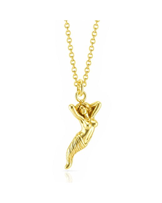 Unaloe Metallic Blindfolded Goddess Lucky Horn Necklace