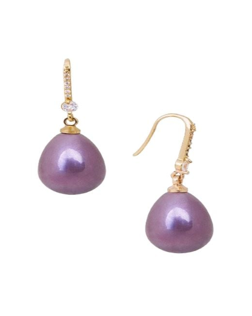 Saachi Purple Colored Pearl Dangle Earrings