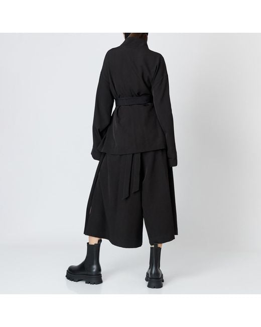 LIA ARAM Black Fluid Wrap Blazer