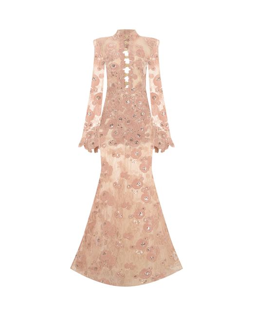 Tuba Ergin Pink Neutrals Lilian Maxi Dress