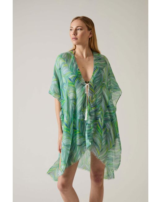 James Lakeland Green Abstract Print Kaftan