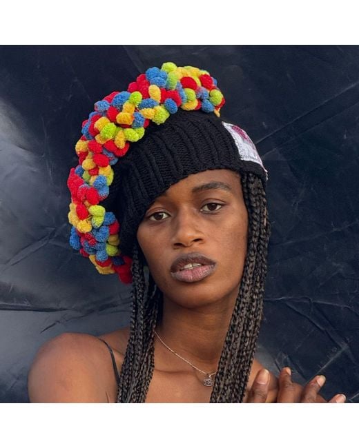 Miro Misljen Black Bubble Knit Halo Crown