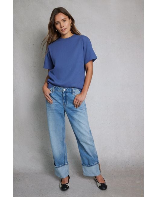 Hay Life Blue Waffle Boxy Tee